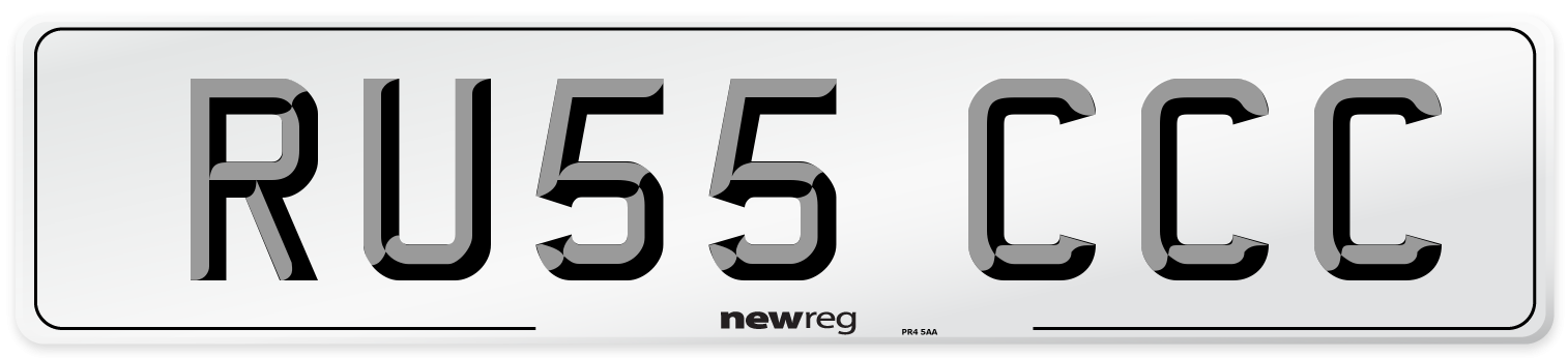 RU55 CCC Number Plate from New Reg